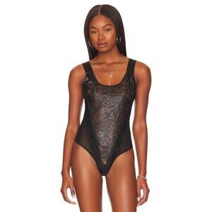Intimately Free People Off Beat Floral Lace Bodysuit Sexy Edgy Chic Sheer Small